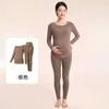 Ropa interior térmica de seda y cachemira para maternidad, capa base sin costuras de ajuste ceñido para lactancia