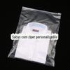 Saco de algodão com zíper PE para embalagem de roupas Saco plástico transparente Saco de embalagem de roupas fosco Impressão personalizada