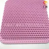 Alfombrilla de doble capa de EVA para arena de gato, plegable y extraíble, alfombrilla de panal para fugas de arena de mascota, alfombrilla de limpieza para caja de arena de gato de EVA