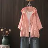 Cardigan com Capuz Estampado de Bolinhas Outono 2025 Feminino Manga Média Jaqueta Fina Atacado