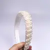 Diadema de Perlas y Cristales de Moda Europea y Americana, Diadema de Cristal de una Sola Fila para Celebridades de Internet, Accesorio para el Cabello Simple y Elegante