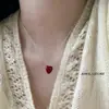 "Love Mole" Collar Coreano Ins de Corazón Rojo Elegante de Gama Alta Cadena para Clavícula de Moda Versátil~