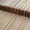 Estilo Europeo y Americano Chapado en Oro de 18K No se Desvanece Estilo Ins Moda Cadena para Clavícula de Mujer Cadena Lisa Cadena de Acero Inoxidable con Hoja DIY