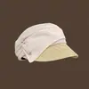 Estilo Novo Primavera/Verão 2026 Chapéu de Viagem Equitação Emagrecimento Facial Chapéu Simples Versátil de Topo Plano Chapéu de Jornais de Linho Retrô Proteção Solar