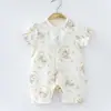Mameluco de Manga Corta para Bebé Ropa de Verano para Bebés y Niños Harper Ropa para Trepar Pijamas para Niños de 0 a 1 Año Ropa para el Hogar para Niños Ropa Exterior Estilo Occidental
