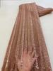 Tela de encaje con cuentas de lentejuelas y tubo de cuentas de rayas rectas Moda Ropa para Ceremonia de Boda Encaje con cuentasMN3350