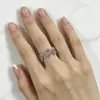Anel simples e versátil da série prata, anel geométrico de dedo indicador com borla de lava, anel aberto personalizado para meninas e casais, moderno para homens