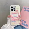 Gatito Rosa y Blanco Adecuado para Phone16Promax Apple 14Pro No Chocará con la Carcasa Funda para Teléfono Móvil 15 Estilo Nuevo 13 Completa