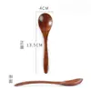Colher para Comida de Influenciador Digital Transfronteiriço, Colher para Misturar Arroz, Colher para Ramen, Colher para Sobremesa, Colher de Nanmu Estilo Japonês, Colher de Madeira Pequena, Colher de Madeira com Cabo Longo