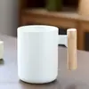 Taza de Cerámica con Mango de Madera Estilo Escandinavo Personalizada por el Fabricante Taza para Desayuno Leche Café Regalo para Eventos Publicitarios