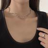 Collar de diamantes estilo hip hop estilo retro oscuro para mujer, estilo minimalista, creativo, nicho metálico, joyería al por mayor