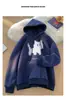 Sudadera con Capucha de Gatito para Hombre Otoño e Invierno Retro Americano Peso Pesado Chaqueta de Pareja Oversize Marca de Moda Ropa Interior