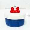 Cesto de Armazenamento de Linha de Algodão para Árvore de Natal Nórdica com Tampa Tecido de Mesa Lanche Brinquedo Cabeceira Cosméticos Cesto de Armazenamento e Acabamento