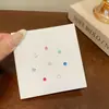 Set de Aretes de Grano Pintados con Spray de Colores para Mujer, Púa de Plata, Fresco y Compacto, Adecuado para el Uso Diario, Versátiles Aretes de Trago