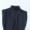 Roupas Femininas 2025 Inverno Nova Moda Renda Costurada Textura de Cetim de Seda Mini Curto Vestido Preto para Mulheres