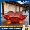 Adornos de Loto Rojo Estilo Chino de Fibra de Vidrio, Accesorios para Paisajismo de Jardines de Edificios Antiguos, Decoración Arquitectónica China, Esculturas de Paisaje Zen