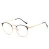 Armazones Metálicos Ópticos para Gafas de Hombre, Gafas Redondas Retro Estilo Literario Sin Graduación para Mujer, Gafas Graduadas con Lente Anti-Luz Azul Flecha Producto Terminado