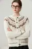 Deslumbrante à primeira vista! Cardigã de malha de cashmere estilo old money para mulheres, gola redonda, corte solto, espessado, casaco casual de outono e inverno