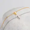 Corrente de Caixa de Aço Inoxidável Pequena Mini Cruz Colar Corrente de Cruz Ouro 18K Pingente Cruz Piercing Colar