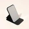 Espelho de Maquiagem PU com Formato Casual, Portátil para Mesa, Espelho Flip-Up de Suporte, Espelho Pequeno Dobrável de Alta Definição para Estudantes