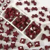 Cuentas sueltas acrílicas color rojo cereza, cuentas con forma de lazo de corazón, cadenas para teléfono hechas a mano, accesorios para el cabello para niños, accesorios para DIY