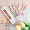 Vela de cumpleaños creativa de una sola varilla recta curva para decoración de pastel, para insertar, color dorado, hilo sin humo, vela de postre para hornear