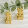 Pendientes geométricos en forma de U de acero inoxidable transfronterizos, de estilo europeo y americano, de titanio y oro de 18 quilates, para mujer.