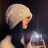 Gorro holgado estilo coreano con borde enrollado para adelgazar la cara, tejido fino para clima frío para mujer, nuevo 2025, turbante casual versátil
