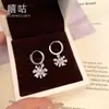 TH0293 Pendientes de Plata Aguja S999 Perla Nieve Diseño Nicho Temperamento de Alta Clase Exquisitos Únicos Cierres de Pendientes para Mujer