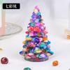 Árbol de Navidad de Cristal Natural Árbol de la Suerte Grava de Cristal de Colores Pegamento Decoración Navideña Decoración de Regalo Adornos