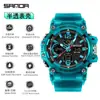 Nuevo Reloj Electrónico Transfronterizo Sanda para Hombre, Deportivo, Resistente al Agua, Luminoso, Doble Pantalla, Multifunción, Modelo Popular