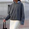 Diyun Moda Sencilla Europea y Americana Suéter Camiseta de Lana de Manga Larga de Color Puro Ropa para Mujer Otoño e Invierno 2025 Estación Independiente de Amazon