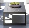 Conjunto de Sofá, Mesa de Centro, Assento e Banqueta de Liga de Alumínio para Exterior para Pátio, Varanda Ensolarada e Móveis de Exterior