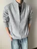 Suéter cárdigan gris del mismo estilo de Wang Anyu para hombre, capa interior de punto cleanfit de invierno, prenda exterior gruesa casual de peso pesado