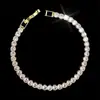 Pulsera Redonda de Cobre Chapado en Oro con Circonita y Diamantes Completos, Diseño Minimalista Versátil de Lujo Ligero, Moda, Venta Directa de Fábrica
