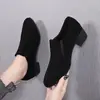 Nuevos Zapatos de Salón de Boca Profunda Mate para Mujer 2025 Otoño Estilo Coreano Zapatos de Trabajo Versátiles Tacón Grueso Punta Fina Tacones Altos