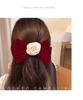 Pinza para el cabello de camelia de terciopelo vintage ~ Pinza superior negra Lazo Accesorios para el cabello Chanel Barroco Tocado
