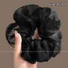 Novo modelo 2026 scrunchie de cetim preto para mulheres, elástico de cabelo de alta qualidade, elástico elegante para rabo de cavalo baixo, acessório de cabelo estilo casual