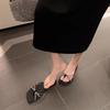 Sandalias de Verano para Mujer Outfit de Moda Correa con Brillo Sandalias Planas y Pantuflas Francesas Combinables Chanclas Zapatos de Mujer 2025