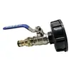 Conector para Accesorios de Barril IBC, Pezón de Válvula de Latón Electrochapado con Doble Rosca Exterior, Grifo de 1/2 Pulgada 3/4 1 Pulgada