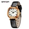 Reloj Cuadrado Simple Sanda para Mujer, Esfera Vintage con Números Romanos, Correa de Cuero Casual, Reloj de Cuarzo para Mujer, Venta Directa