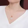 Colgante de Candado Auspicioso de Jade Hetian para Mujeres al por Mayor Plata S925 Chapada en Oro Jade Blanco Zafiro Estilo Nacional Collar Atmosférico