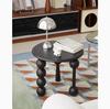 Mesa Redonda Pequeña de Madera Maciza, Mesa de Centro Estilo Vintage, Mesa Auxiliar Retro para Esquina de Sofá de Sala de Estar, Mesa Auxiliar Pequeña Creativa, Mesa de Centro Retro