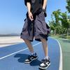 Shorts de trabalho de bolso grande estilo japonês verão solto calças de perna larga calças masculinas ins moda marca casual calças de cinco peças