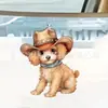 Nuevo adorno plano de perro lindo acrílico transfronterizo para coche, accesorio de mochila, decoración del hogar
