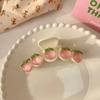 Pinza para el cabello Shake Tone con clip transparente rosa melocotón, primavera nueva, chica suave, japonesa, dulce, pinza de tiburón, accesorios para el cabello