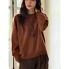 Camiseta de punto de lana de cachemir para mujer en otoño e invierno, pelo largo cepillado, suave, cerosa, cálida, versátil, cuello en V/cuello redondo, suéter de colores
