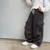 Calça Infantil Aimo Beibei Outono 2026 Estilo Coreano Solta Calça Jogger de Moletom Bolsos Casuais para Meninos Calça Reta Tendência
