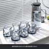 Juego de tazas de vidrio retorcidas para beber, para el hogar, la sala de estar, la taza de té familiar con un alto sentido de hospitalidad y alto valor.
