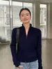 Clásico Lajiia100. ¡Lana! Suave, Cómodo, Tejido de punto trenzado, Cuello alto, Cremallera, Cárdigan, Para mujer, Ropa de abrigo Otoño/Invierno